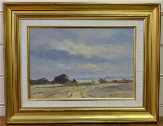 Ronald Crampton (1905-1985), oil on canvas, Norfolk landscape, signed, 21 x 31cm